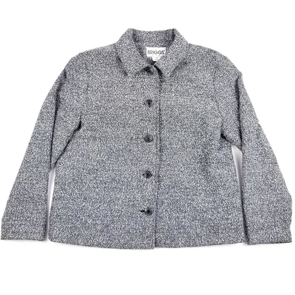 Vintage Light Marled Gray Rayon Jacket Coat Medium